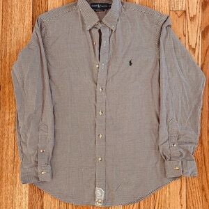Ralph Lauren Brown Checkered Button Down Shirt
